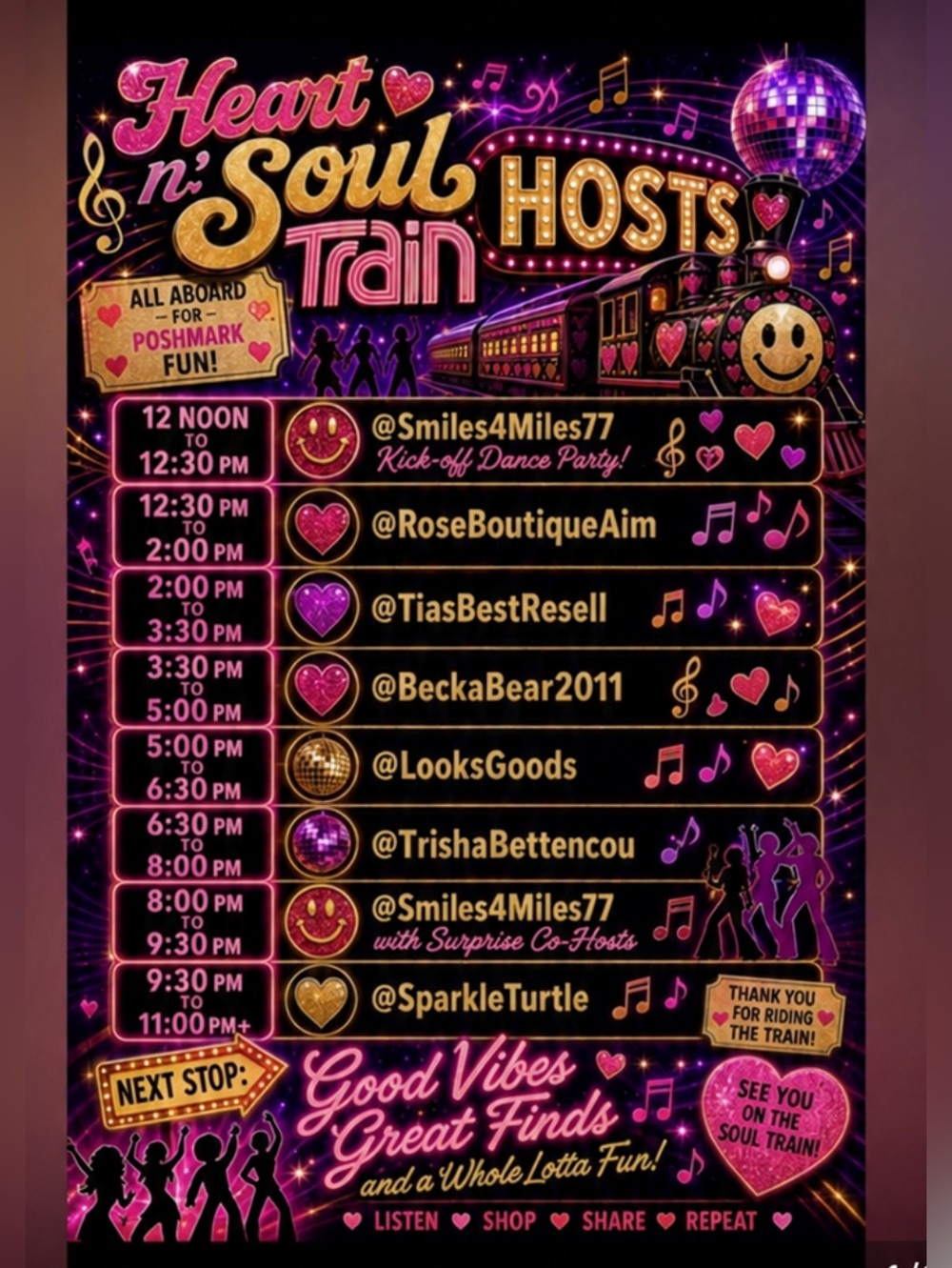 Heart n Soul Train Lineup Listing Please Like ❤️ This Listing THANK YOU, Love 🥰